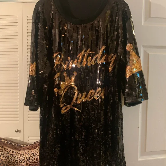 Dresses | Black Sequin Birthday Queen Dress | Poshmark